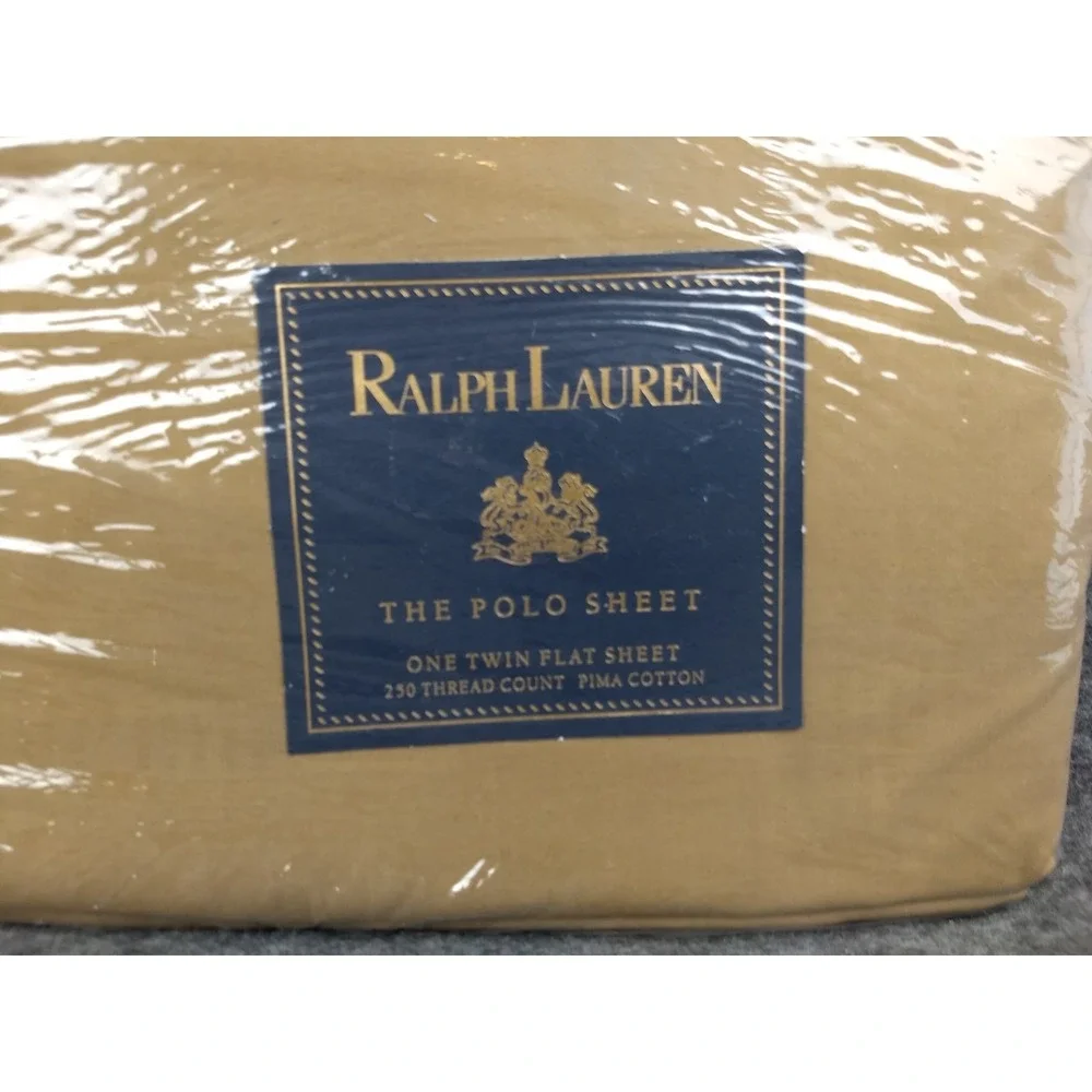 Ralph Lauren The Polo Sheet Twin‎ Flat Sheet Ghurka Khaki 250TC Pima Cotton NEW